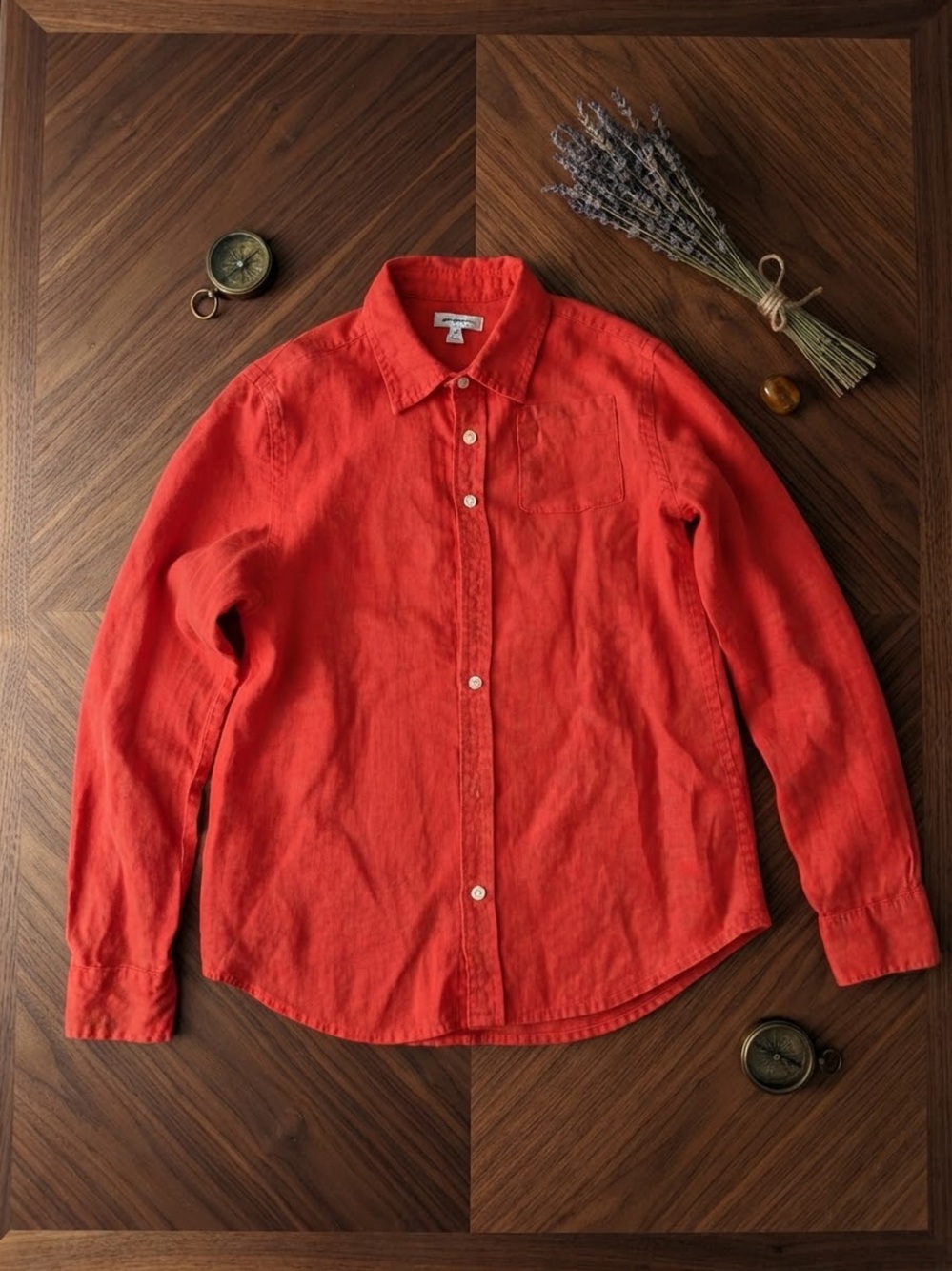 Janie and Jack Bright Coral Button-Down Shirt